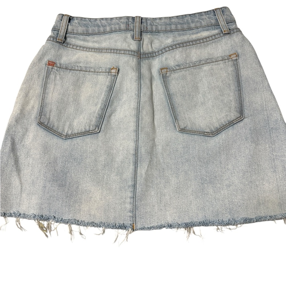 BDG Light Blue Distressed Denim Mini Skirt - Picture 4 of 5